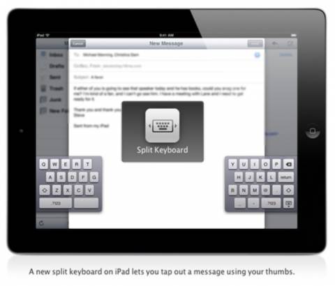 Συμβουλές για το «Split Keyboard» του iOS 5 για το iPad