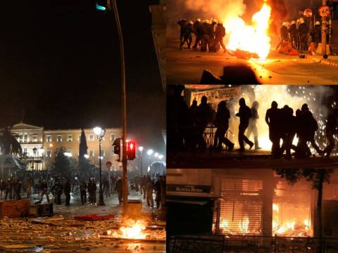 Επεισόδια και φωτιές στην Αθήνα σε βίντεο