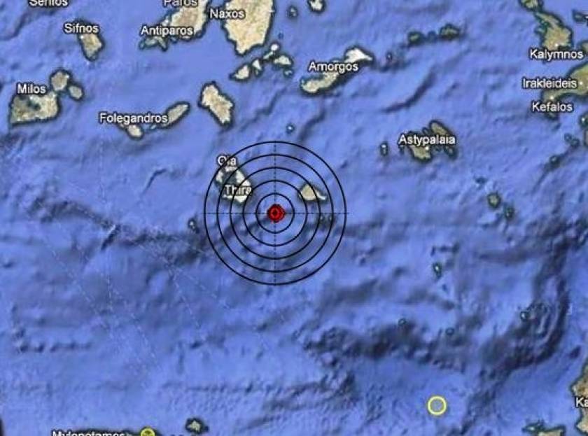 Σεισμός 3,4 Ρίχτερ μεταξύ Σαντορίνης και Ανάφης