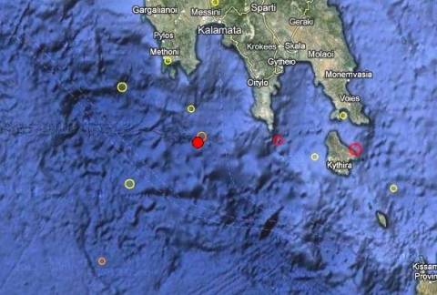 Σεισμός 3,1 Ρίχτερ νότια της Καλαμάτας