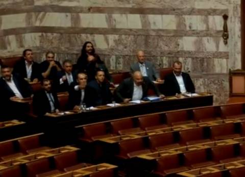 Βίντεο: Ένταση στη Βουλή από βουλευτές της Χρυσής Αυγής