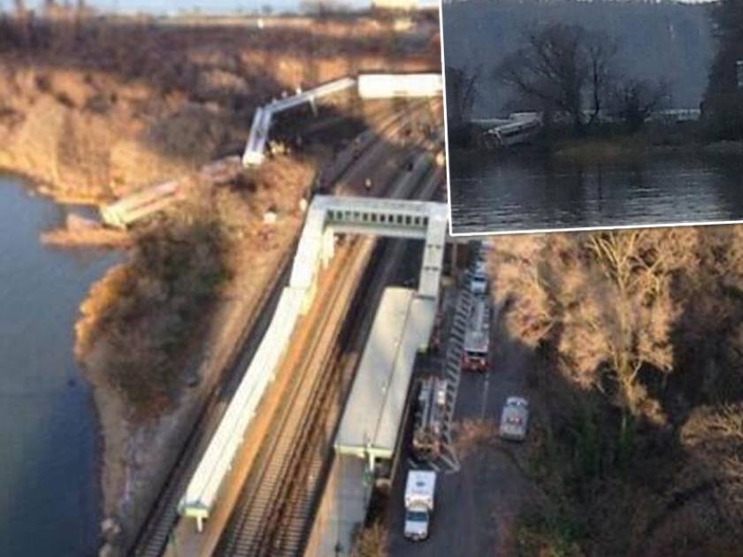 Βαγόνι έπεσε σε ποτάμι στη Νέα Υόρκη (pics)