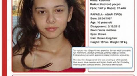 Εντοπίστηκε στη Θεσσαλονίκη η 16χρονη Ραφαέλα