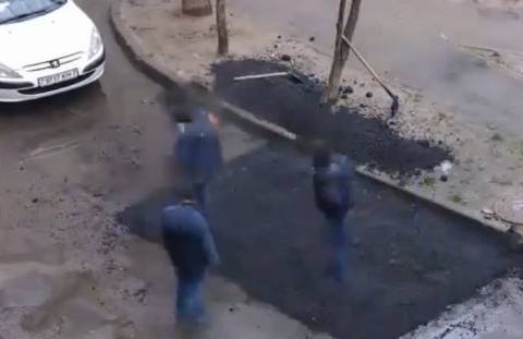 Έτσι φτιάχνουν τους δρόμους στη Λευκορωσία (βίντεο)