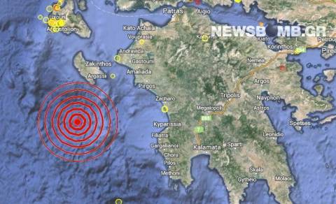 Σεισμός 3,7 Ρίχτερ νότια της Ζακύνθου
