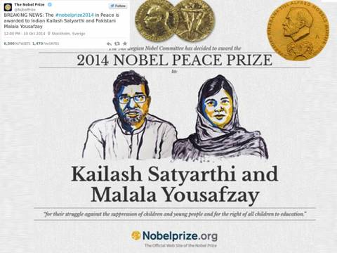 Στη 17χρονη Μαλάλα Γιουσαφζάι το Νόμπελ Ειρήνης