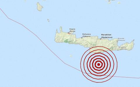 Σεισμός 3,5 Ρίχτερ νότια της Κρήτης