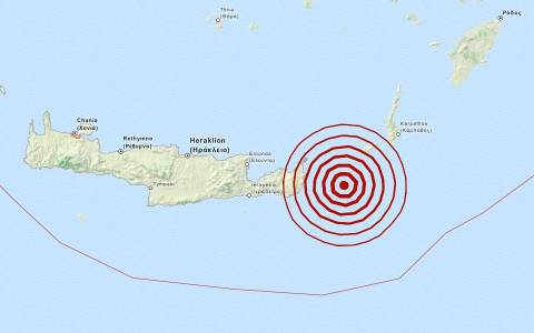 Σεισμός 3,9 Ρίχτερ ανατολικά της Κρήτης