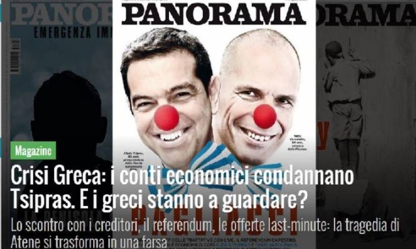 Δημοψήφισμα 2015: Προσβλητικό εξώφυλλο ιταλικού περιοδικού για Τσίπρα και Βαρουφάκη