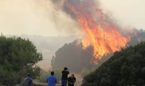Πυρκαγιά στην Εύβοια - Εκκενώθηκε το χωριό Μακρυκάπα (photo)