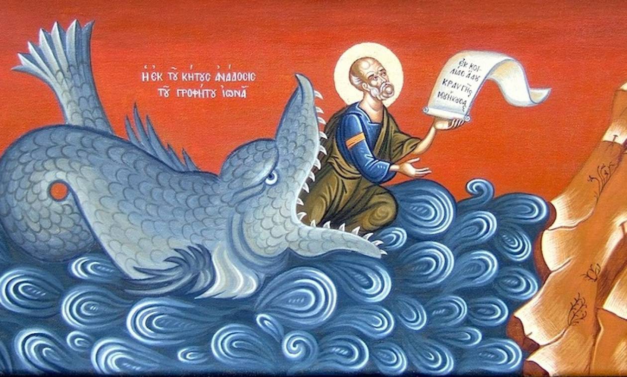 Библейский пророк во чреве кита 4 буквы. Иона пророк, икона. Икона Иона во чреве кита. Пророк Иона в чреве кита фрески. Святой Иона и кит.