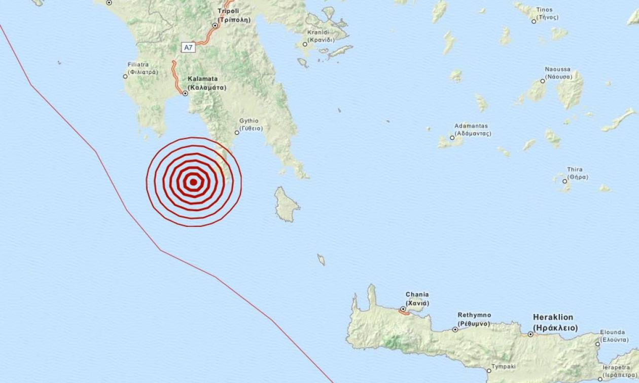 Σεισμός 4,1 Ρίχτερ δυτικά του Γερολιμένα