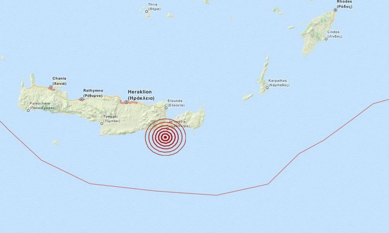 Σεισμός 3,3 Ρίχτερ νότια της Ιεράπετρας (pic)