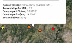Νεός σεισμός 3,9 ρίχτερ νότια των Χανίων