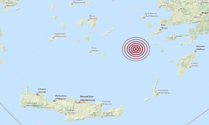 Σεισμός 3,6 Ρίχτερ νοτιοανατολικά της Αστυπάλαιας