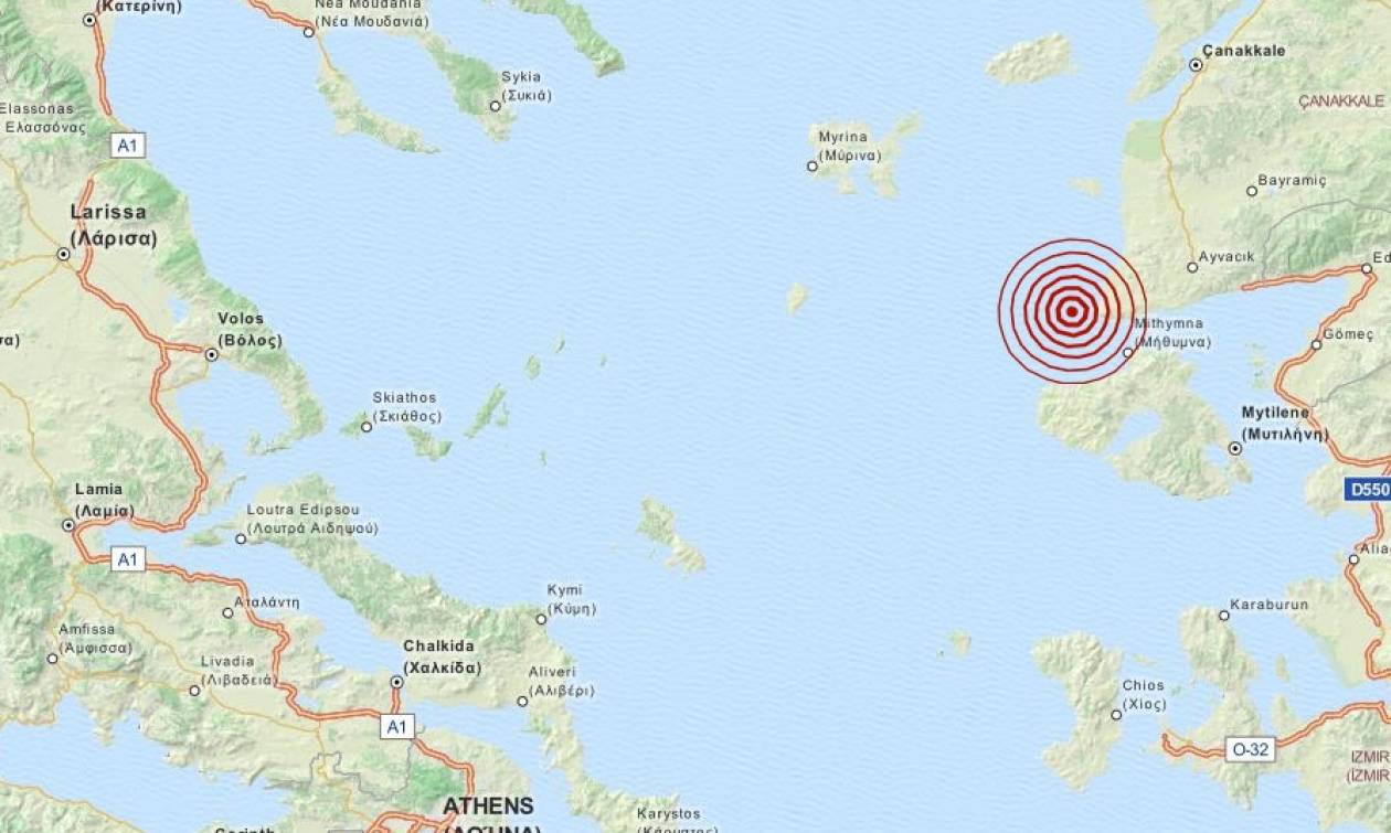 Σεισμός 3,7 Ρίχτερ βόρεια της Μυτιλήνης (pics)