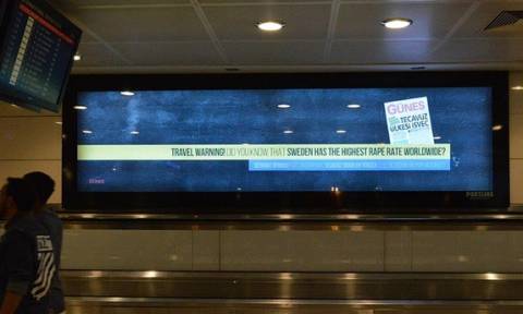 Σάλος με αφίσα στο αεροδρόμιο Ατατούρκ: «Σουηδία, η χώρα του βιασμού»