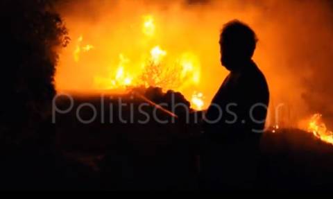 Φωτιά Χίος - Βίντεο σοκ από την εκκένωση της Σιδηρούντας: «Βοήθεια! Βοήθεια!» (vid)