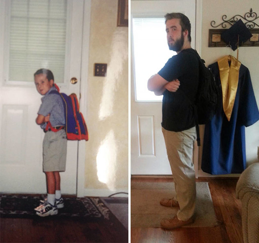 Είκοσι συγκινητικές φωτογραφίες της πρώτης μέρας του σχολείου και της τελευταίας 12 χρόνια μετά