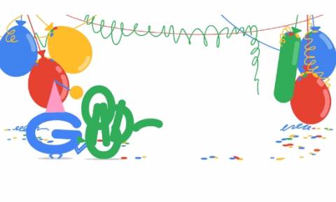 18α γενέθλια της Google: Η μεγαλύτερη μηχανή αναζήτησης γιορτάζει με Doodle τα γενέθλιά της