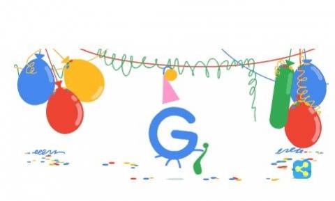 Γενέθλια έχει σήμερα η Google: Δείτε το Doodle για τα 18 της χρόνια