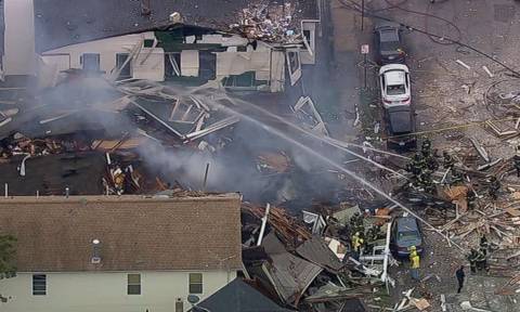 Ισχυρή έκρηξη συγκλόνισε το Νιου Τζέρσεϊ - Ισοπεδώθηκαν σπίτια (video)