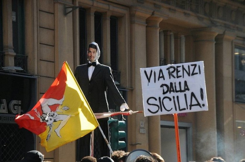 Ιταλία: Επεισόδια με φοιτητές που περίμεναν τον Ρέντσι στο Παλέρμο (videos+pics)