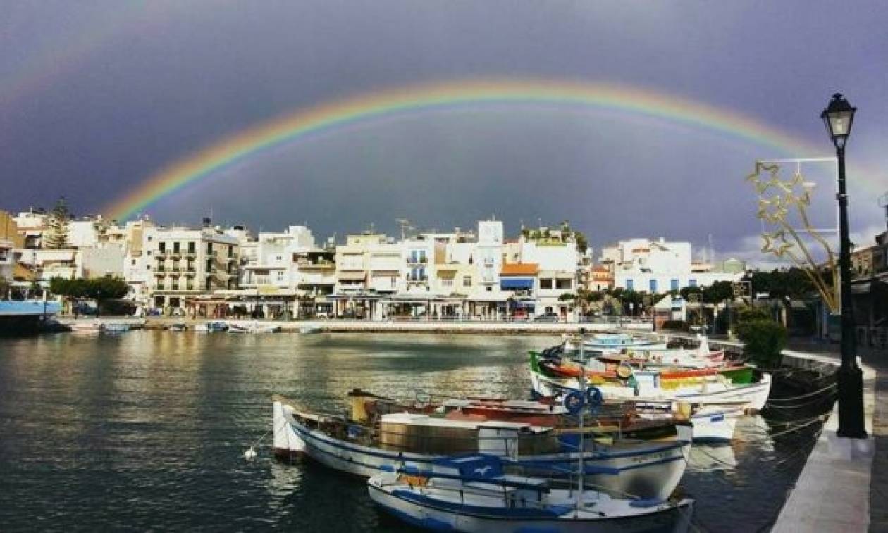 Εντυπωσιακό ουράνιο τόξο στον ουρανό της Κρήτης (pic)