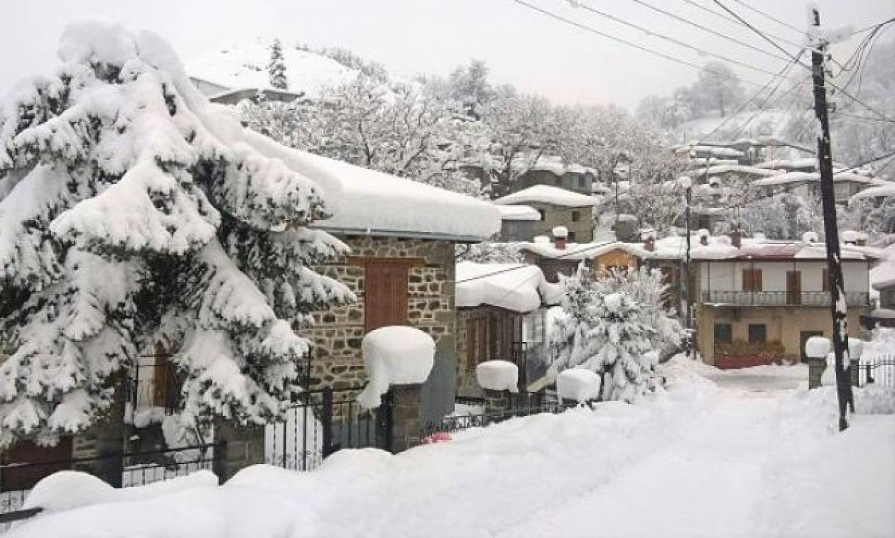 Πανέμορφες εικόνες από τη χιονισμένη Μηλιά Μετσόβου (photos)