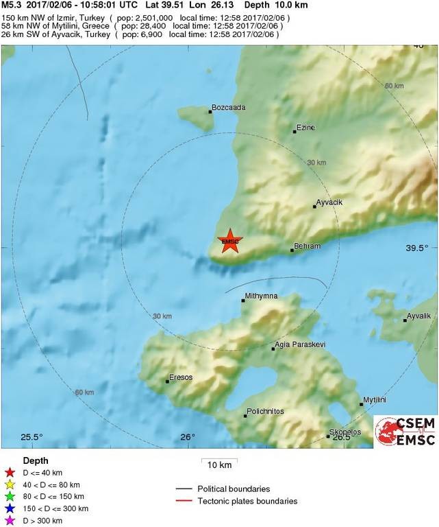 ΕΚΤΑΚΤΟ: Ισχυρός σεισμός τώρα κοντά στη Μυτιλήνη