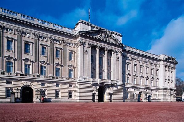 Facade of Buckingham Palace London residence of the reigning monarch of the United Kingdom London