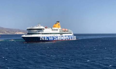 Blue Star Patmos: Εγκλωβισμένη παραμένει η πλώρη - Το Σάββατο (2/9) νέα επιχείρηση αποκόλλησης