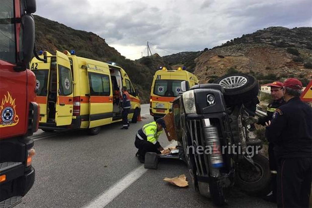 Χανιά: Τροχαίο με πατέρα και κόρη σ' ένα «καταραμένο» σημείο της Εθνικής Οδού (pics)