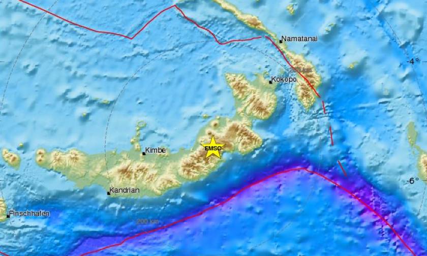 Ισχυρός σεισμός 6,6 Ρίχτερ στην Παπούα Νέα Γουινέα