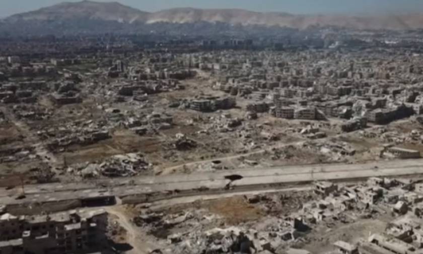 H Γούτα δεν υπάρχει πια: Drone καταγράφει συγκλονιστικές εικόνες καταστροφής