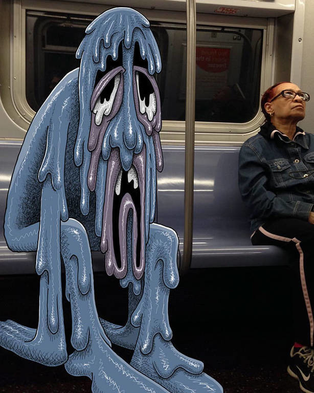 Ρούμπιν: Ο σκιτσογράφος που ζωγραφίζει «τέρατα» δίπλα σε ανυποψίαστους επιβάτες του μετρό (Pics) 