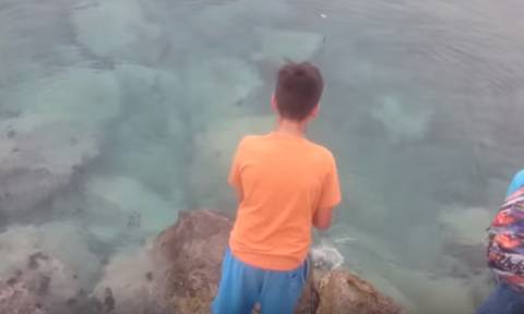 Κρήτη: Παιδί πέταξε το αγκίστρι του και έβγαλε αυτό το… ΤΕΡΑΣ! (video+pic)