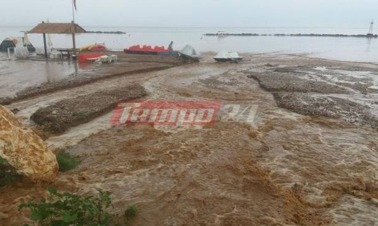 Προβλήματα από την κακοκαιρία στη Δυτική Αχαΐα: Πλημμύρισε ξενοδοχειακή μονάδα στη Λακκόπετρα (vids)