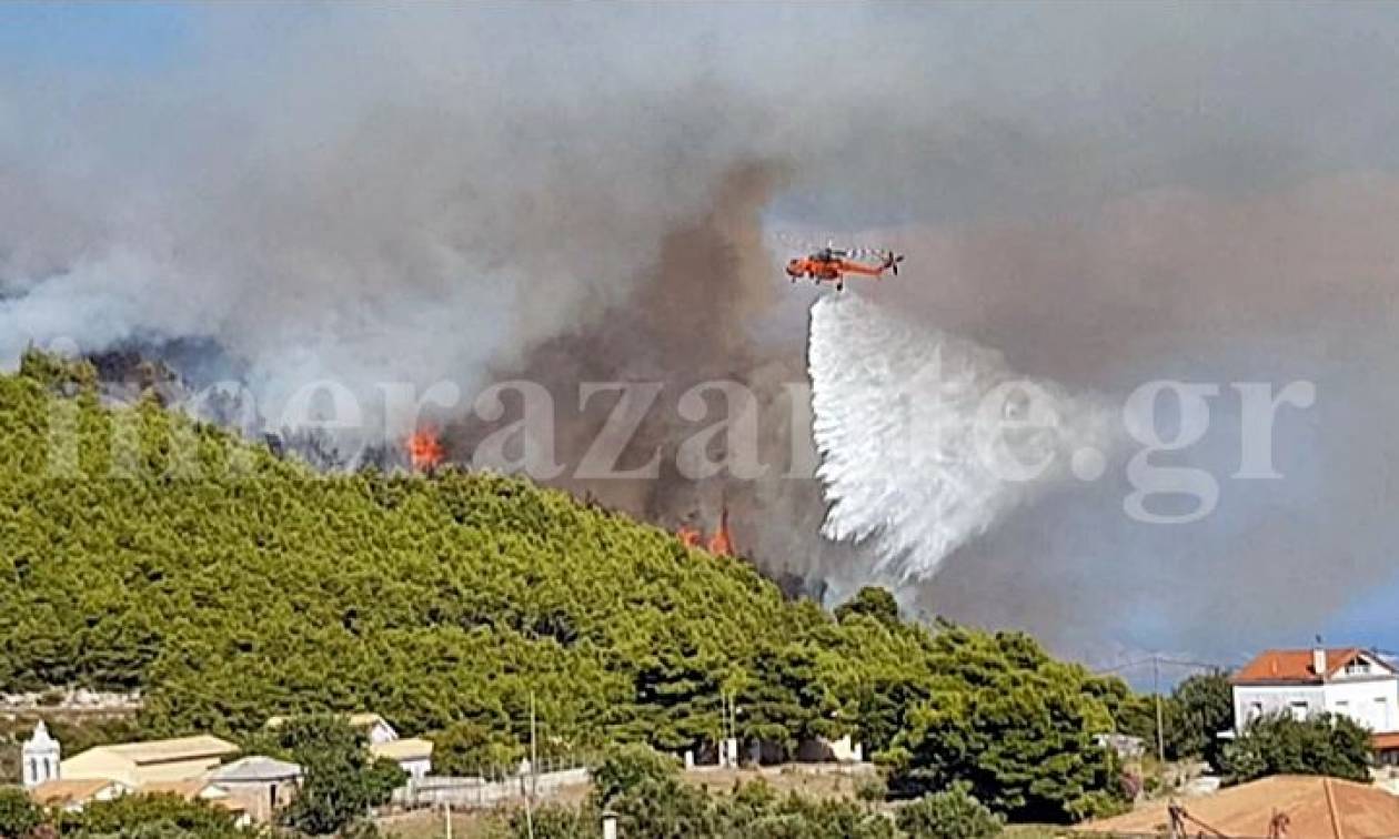 Ζάκυνθος: Σε ύφεση τα πύρινα μέτωπα - Η εικόνα σε Αχαΐα και Άνδρο