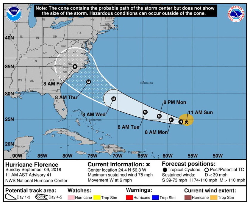 Η επέλαση του τυφώνα Φλόρενς: Σε κατάσταση έκτακτης ανάγκης κηρύσσεται και η Ουάσινγκτον (Vid)