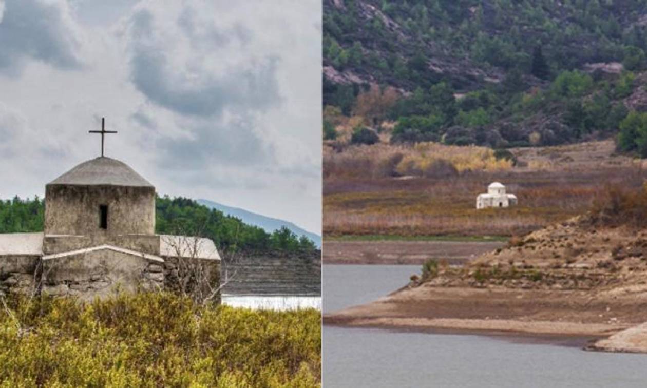 «Αναδύθηκε» εκκλησάκι της Παναγίας μέσα από το νερό στη Ρόδο