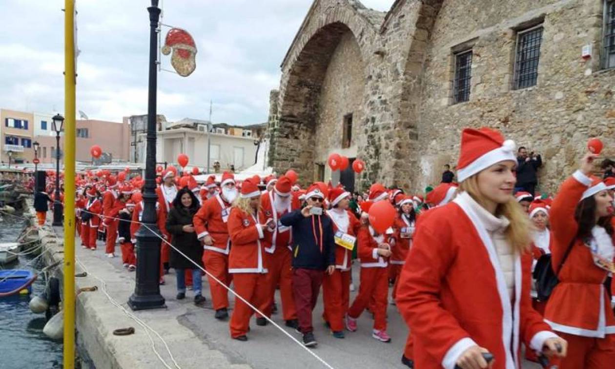 Santa Run: Με Άγιους Βασίληδες «πλημμύρισαν» οι δρόμοι των Χανίων (pics)