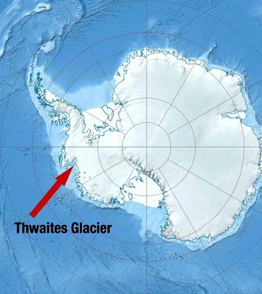Ο τεράστιος παγετώντας Thwaites λιώνει