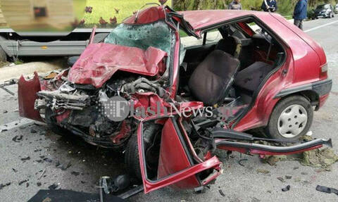 Χανιά: Σοκαριστικό τροχαίο στην Εθνική οδό - Νεκρός ο οδηγός (pics)