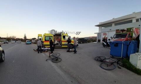 Κρήτη: Αυτοκίνητο συγκρούστηκε με ποδηλάτες – Τουλάχιστον 3 τραυματίες (pics)