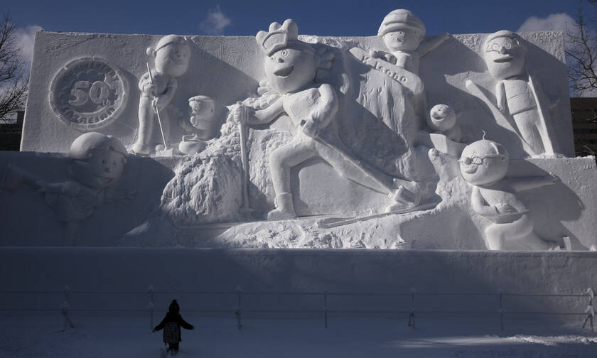 Ιαπωνία: Αγάλματα από πάγο σαν... αληθινά - Δείτε τις εντυπωσιακές εικόνες
