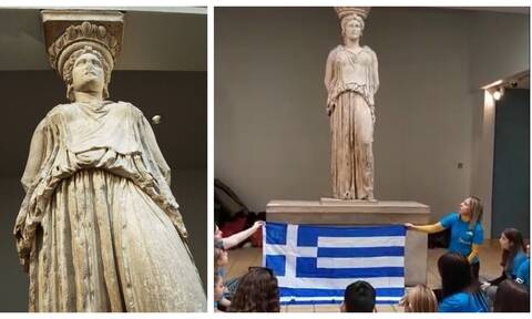 Συγκινητικό: Το μοιρολόι μαθητών από την Κρήτη στη «ξενιτεμένη» Καρυάτιδα στο Βρετανικό Μουσείο