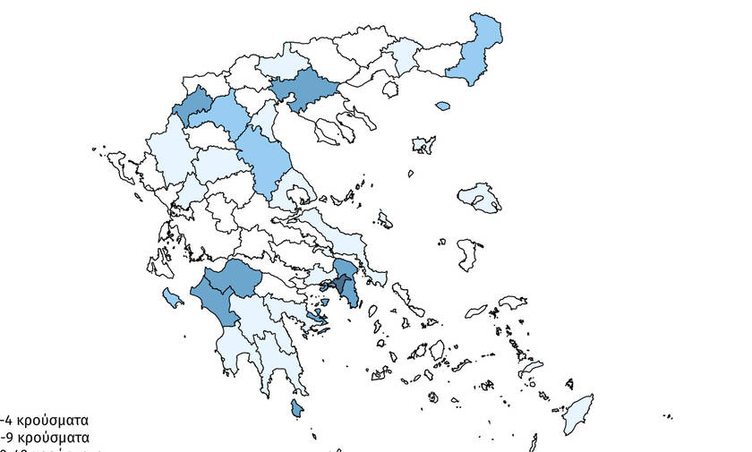 Κορονοϊός: Αυτός είναι ο χάρτης της πανδημίας στην Ελλάδα