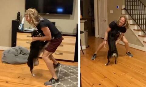 Βίντεο: Ρίχνει ΤΡΕΛΟ χορό με τον σκύλο του και γκρεμίζει το ίντερνετ!