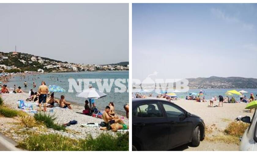 Ρεπορτάζ Newsbomb.gr: Συνωστισμός σε μη οργανωμένη παραλία - Δίπλα δίπλα οι πολίτες κάνουν μπάνιο